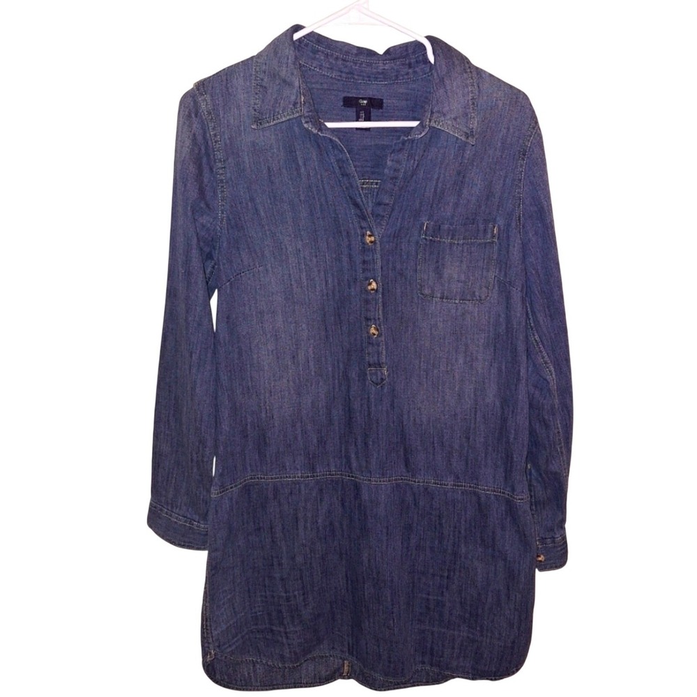 Gap Blue‎ Jean Dress Small Preppy Classic Travel Everyday Beach Vacation